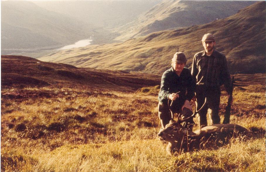 Calum and Atte hunting the deer in Scotland.