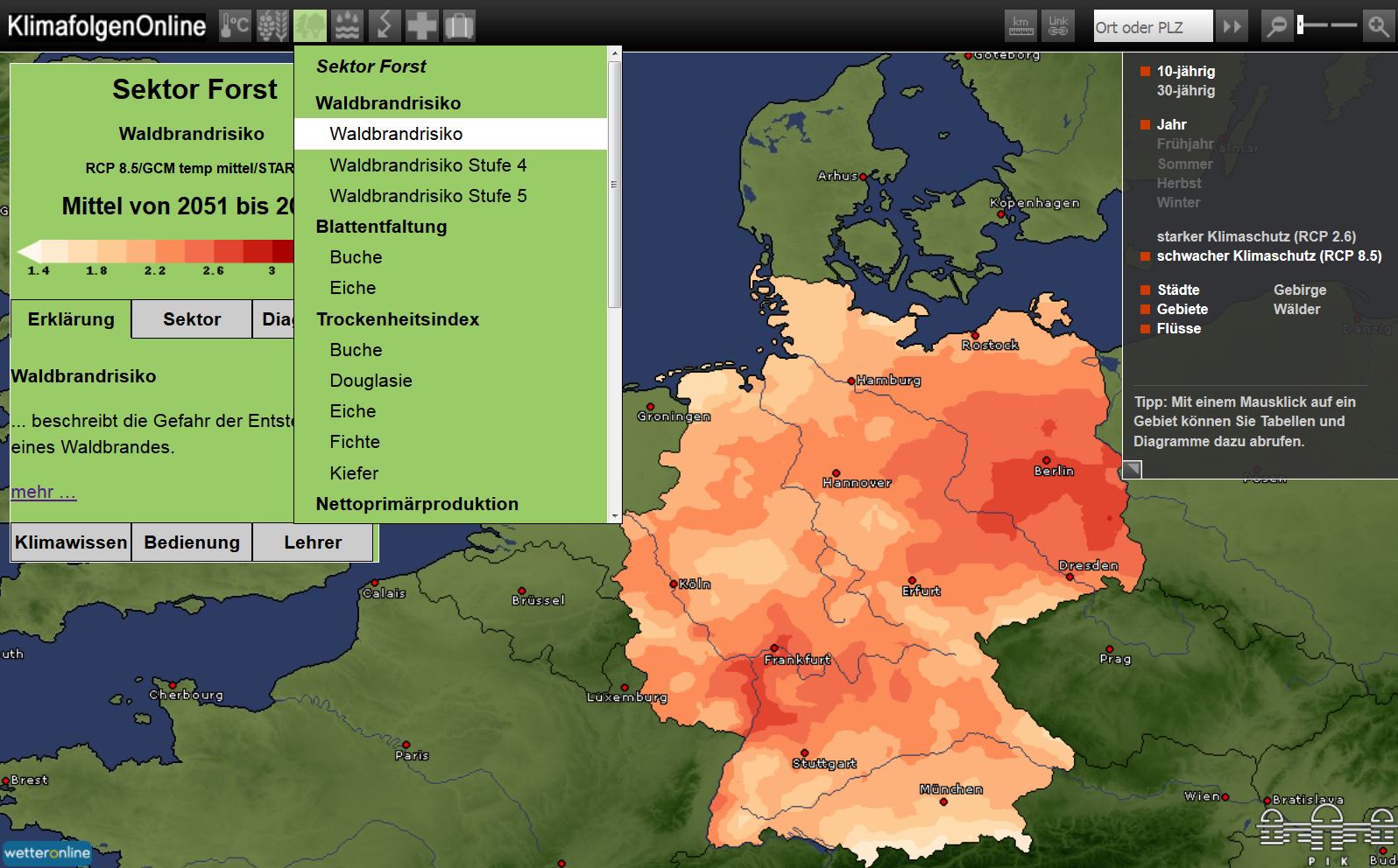 Neues Bildungsportal zu Klimafolgen für Deutschland