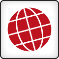 Global Core Tipping element: Icon of a globe with all surface colored