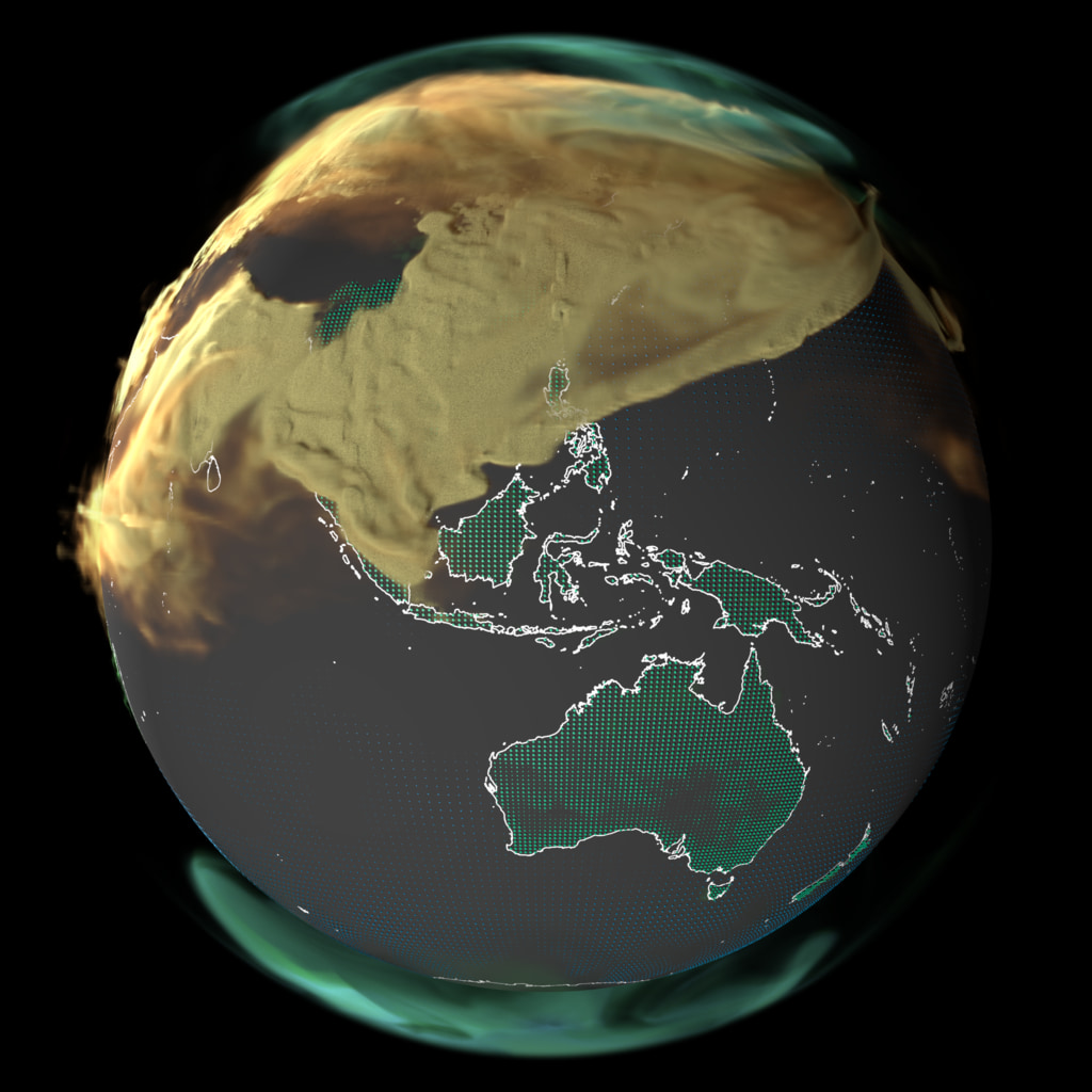 NASA visualization of CO2 concentrations in the atmosphere
