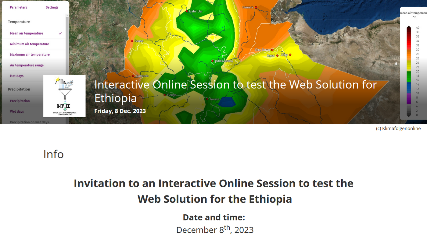 ClimateImpactsOnline: Interactive Online Session with Ethiopia