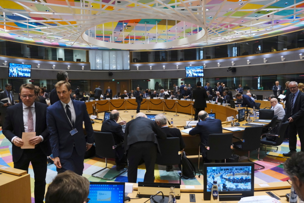 Eurogroup finance ministers debate with Edenhofer Eurogroup finance ministers debate with Edenhofer