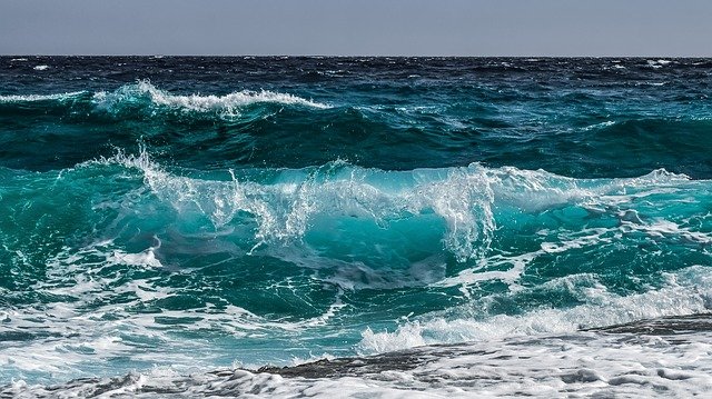 This picture is showing waves in an ocean