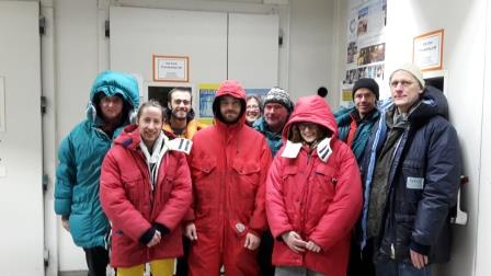 Greenrise colleagues prepared to enter the ice laboratory at AWI, Bremerhaven