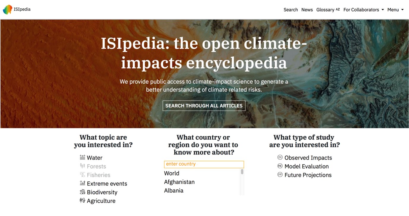Making climate impact science more accessible to the public: ISIpedia launch