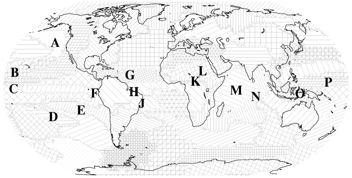 Partition of globe according to temperature dynamics
